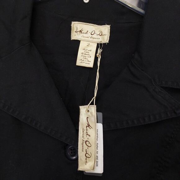 NWT Mod O Doc Women's 2 Black Safari Jacket, Tie Waist Peacoat Pockets $108 - Picture 4 of 6